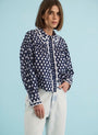 The Finch Top in Thistle & Vine Blue paired with the Wray Pant in Washed Blue Denim. 
