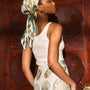 The Coquille Scarf in Somers Shell Cream paired with Davis Cami & matching Lynne Skirt.