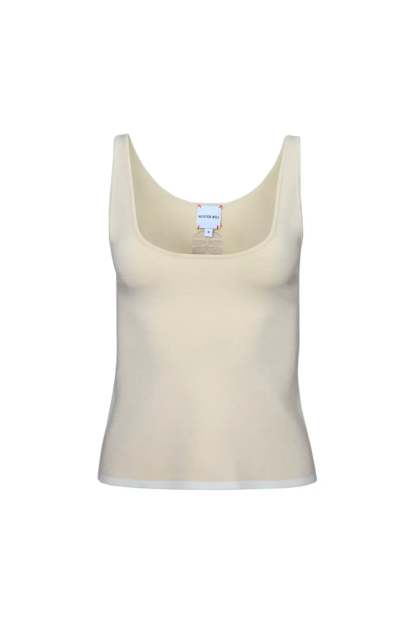 Davis Cami | Cream Compact Knit Tank Top | Hunter Bell