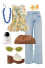 The Doering Top in Garden Rose Periwinkle styled.