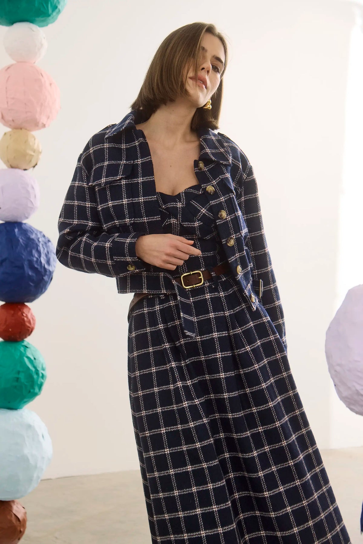 The Dorrington Jacket in St. Andrews Check paired with matching Queenby Skirt.