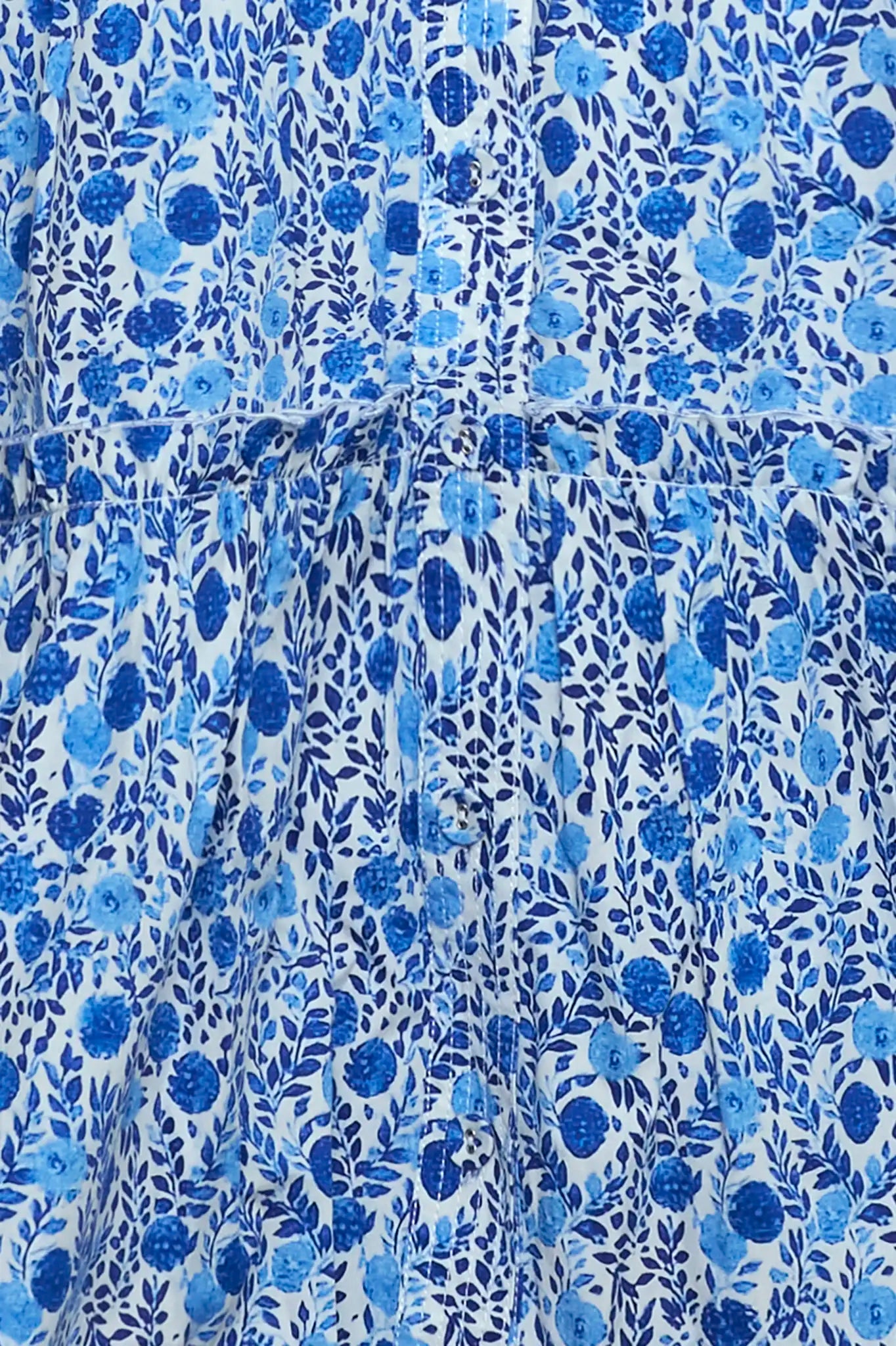 Close up of the Drifter Mini Dress in Bermuda Blooms.