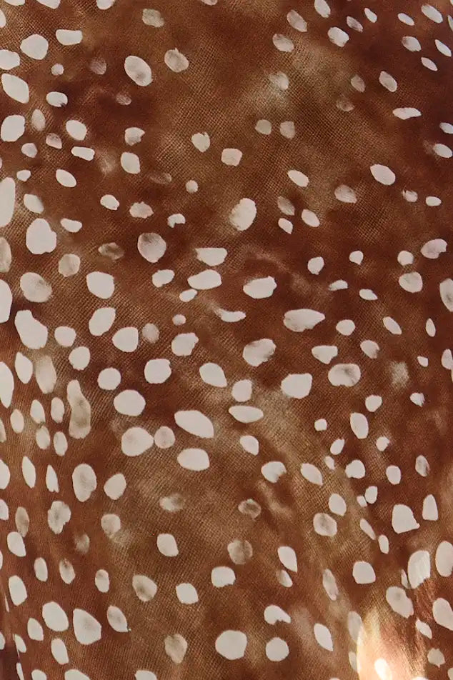 Close up of the Suki Skirt in Dappled Doe. 