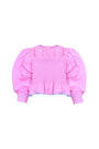 The Eubanks Top in Watermelon Stripe has a fitted bodice, puff sleeves, and smocked cuffs