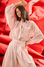 The Evangeline Shirt in Pink Sand paired with the matching Whisper Pant.