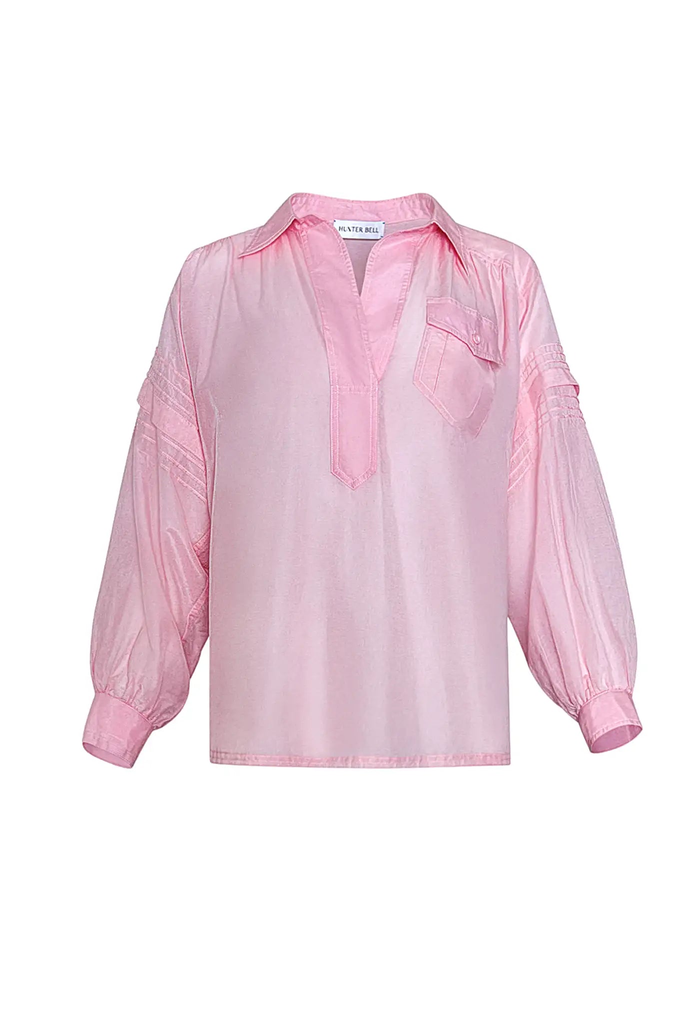 The Evangeline Shirt in Pink Sand.