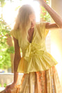 The Everly Top in Lemon Meringue paired with Eva Skirt.