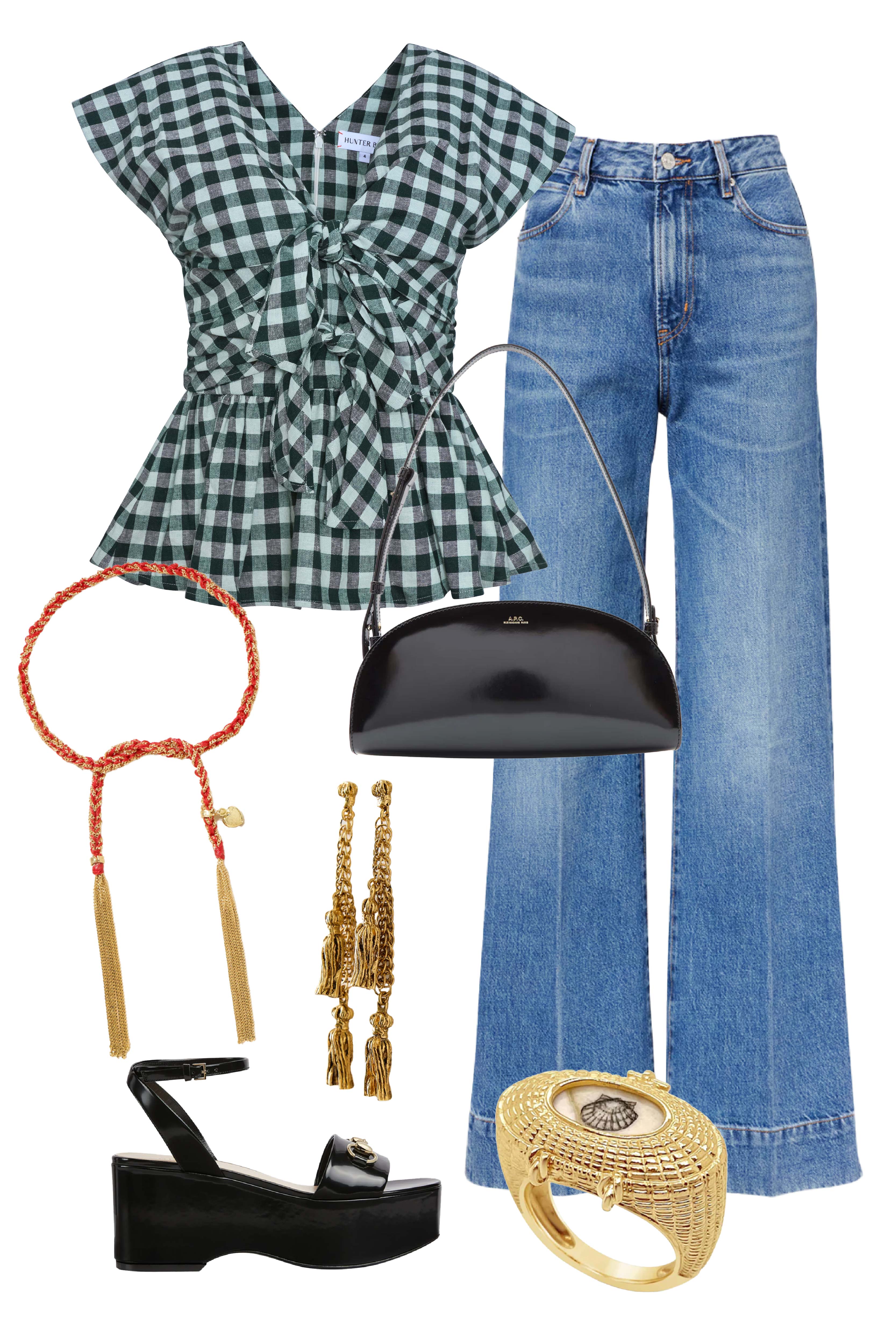 Everly Top | Gingham Peplum Top | Hunter Bell