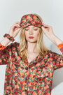 The Blossom Eye Mask & Scrunchie in Crimson Blossom paired with the matching Roxy Top.