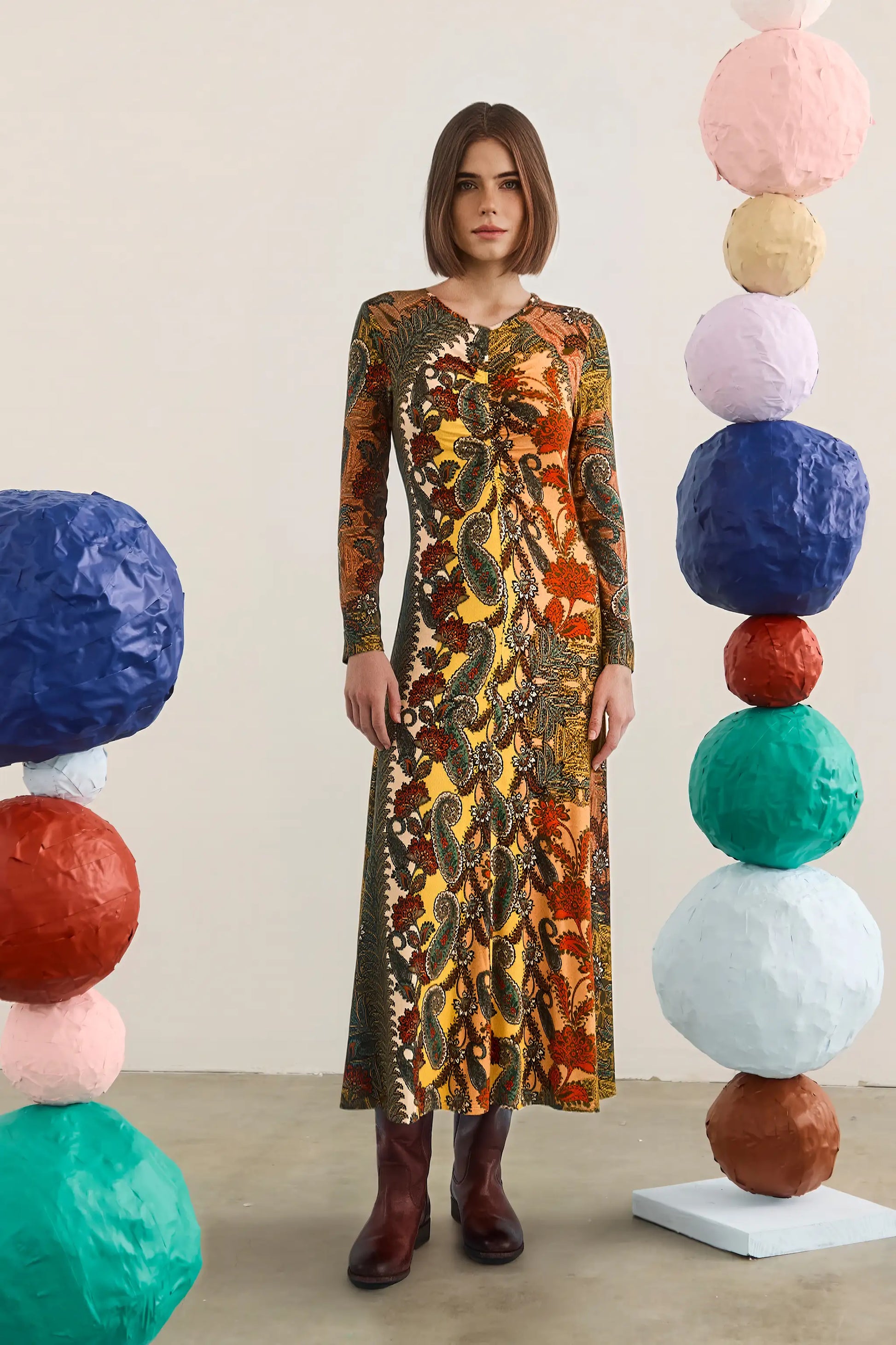 The Fairhope Dress in Highland Tapestry.