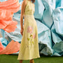 The Faith Dress, sleeveless fit and flare midi dress, in Quiet Bloom.