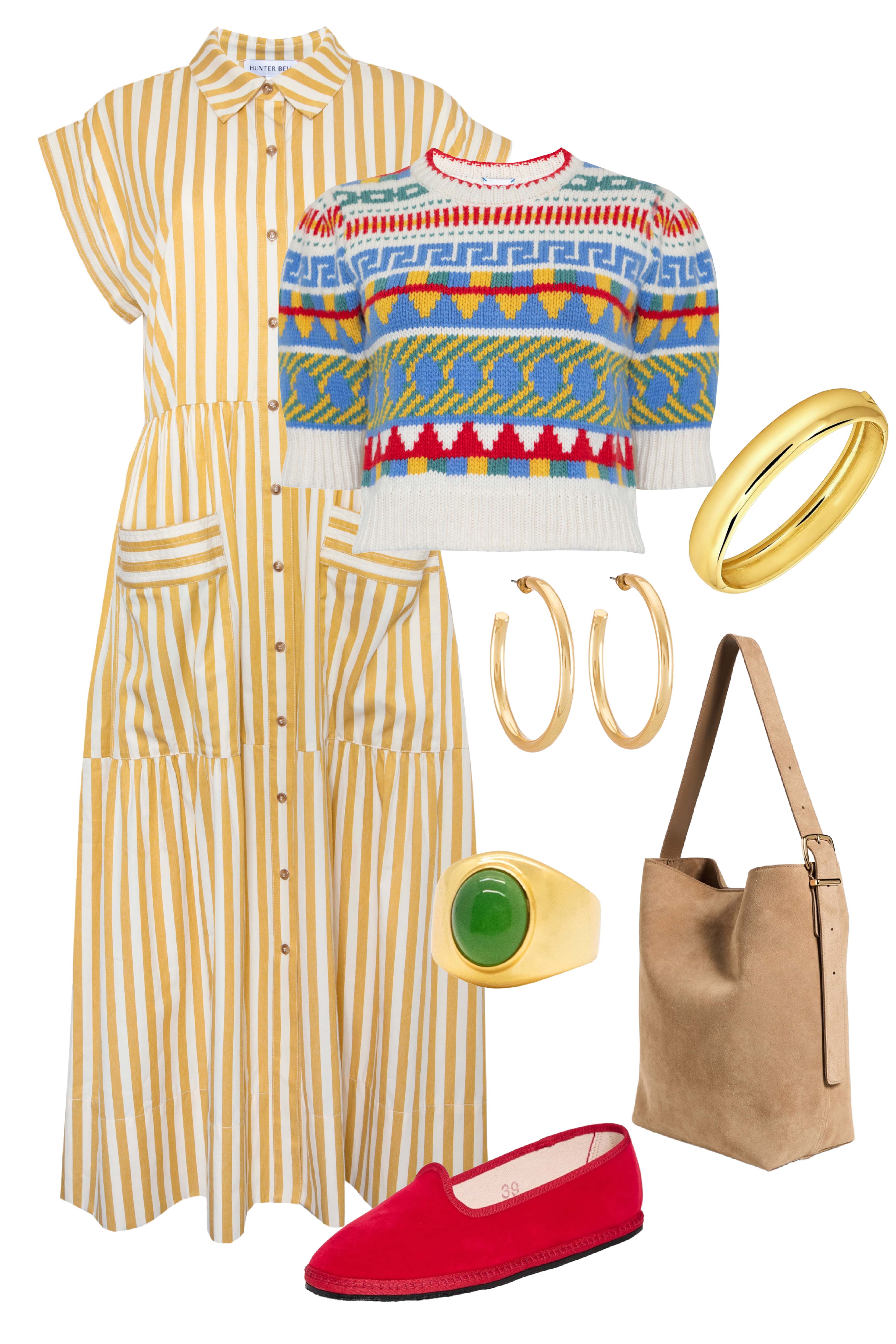 This Sarah dress is a shirt dress with banded cap sleeves, a tiered skirt, and patch front pockets.