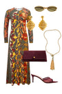 The Fairhope Dress in Highland Tapestry styled.