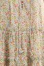 Close up of The Fawn Dress in Coral Multi.