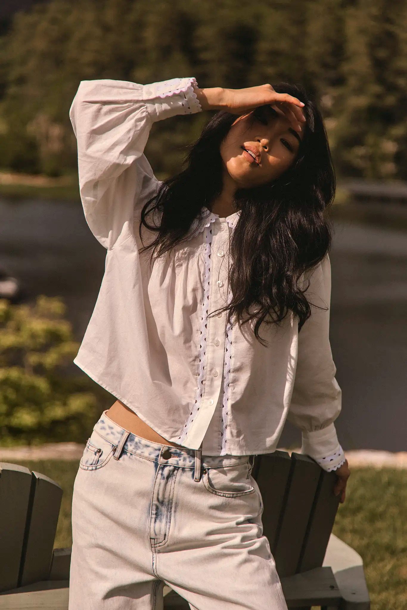Finch Top in White and the Wray Pants.