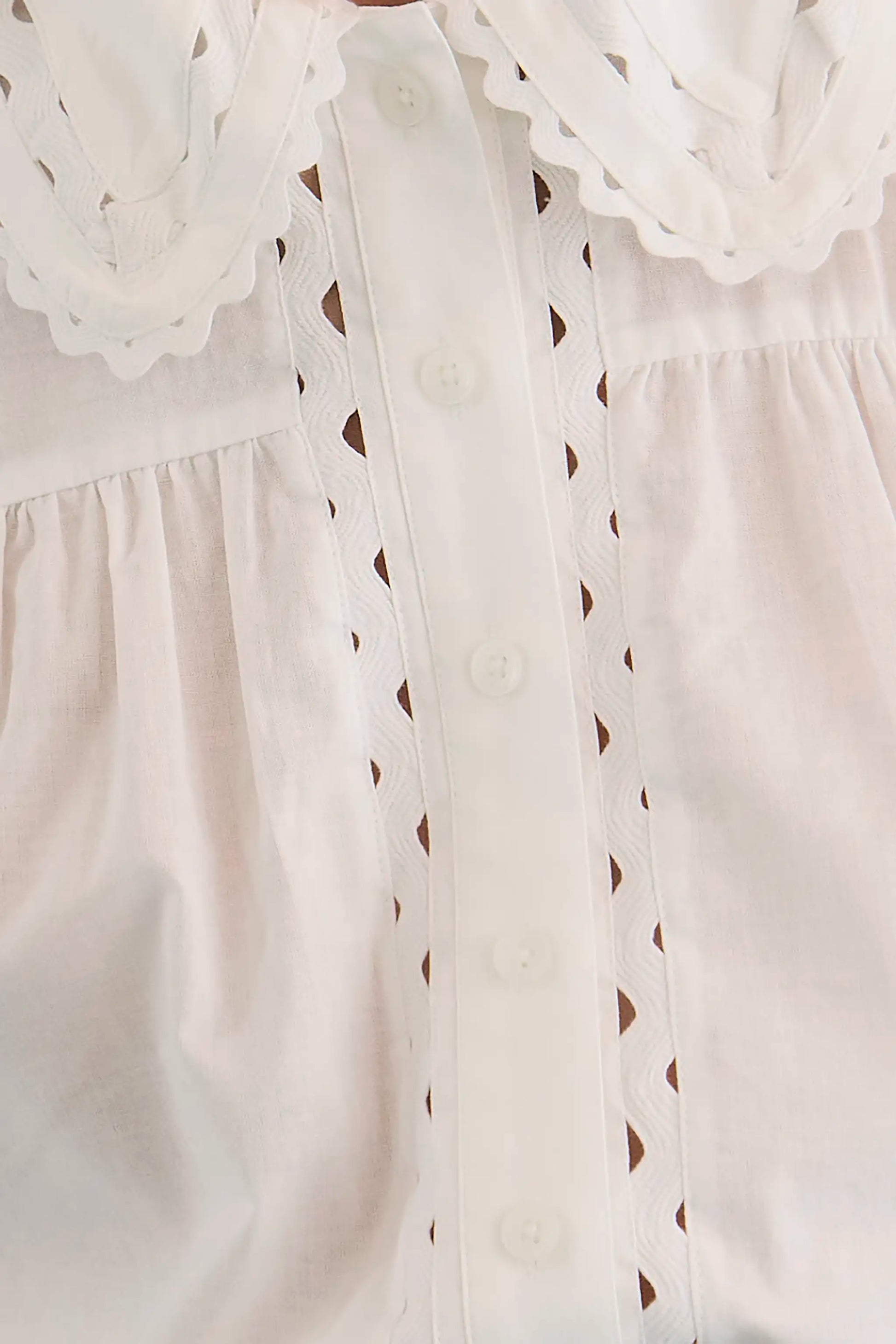 Close up of the Finch Top in White. 