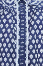 Close up of The Finch Top in Thistle & Vine Blue.