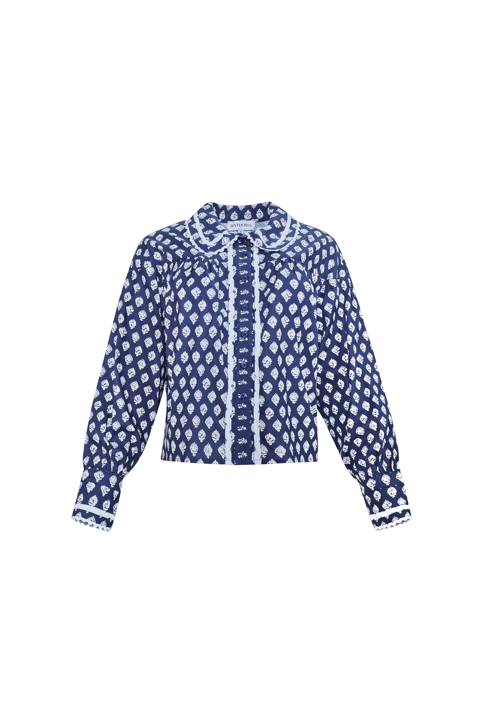 The Finch Top in Thistle & Vine Blue.