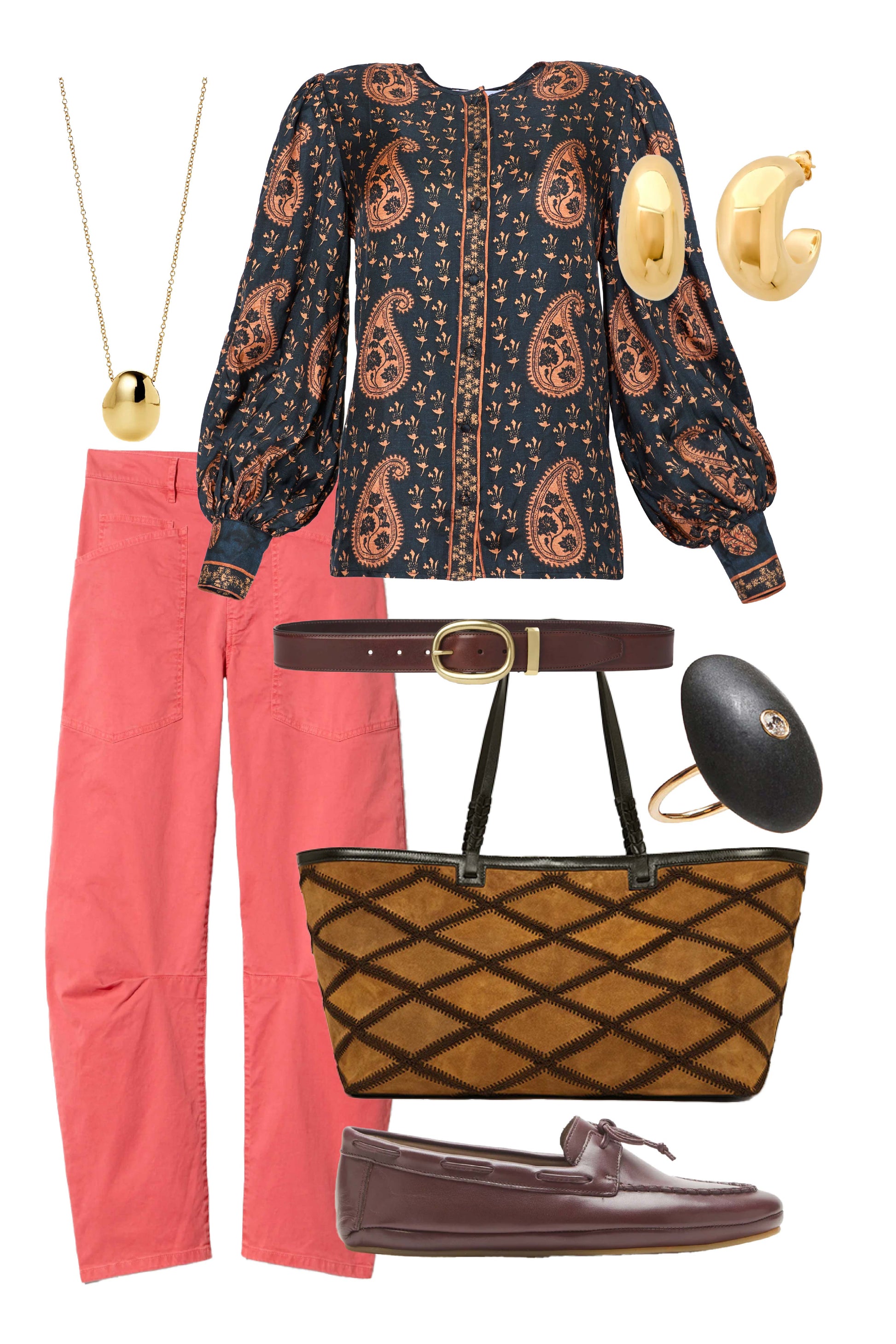 Finley Blouse in Glen Paisley styled.