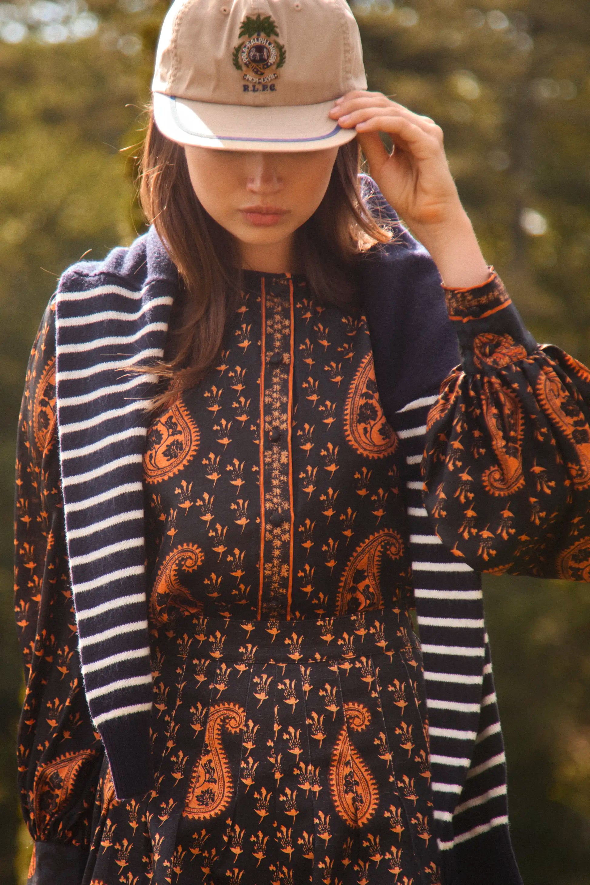 The Willa Shorts in Glen Paisley paired with the matching Finley Blouse. 