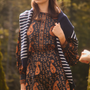 The Finley Blouse in Glen Paisley paired with matching Willa Shorts. 