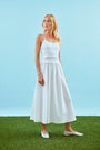 The Francie Dress in white on model