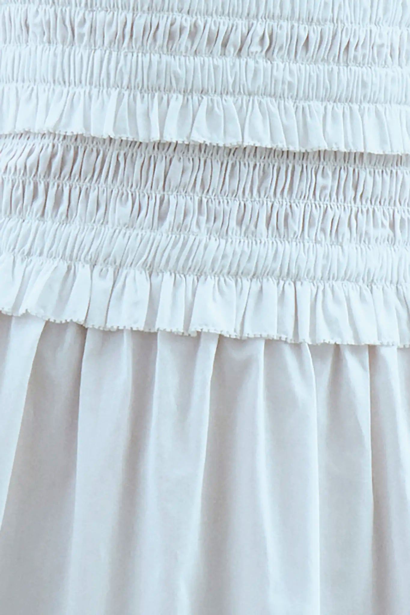Close up of the Francie Dress in white
