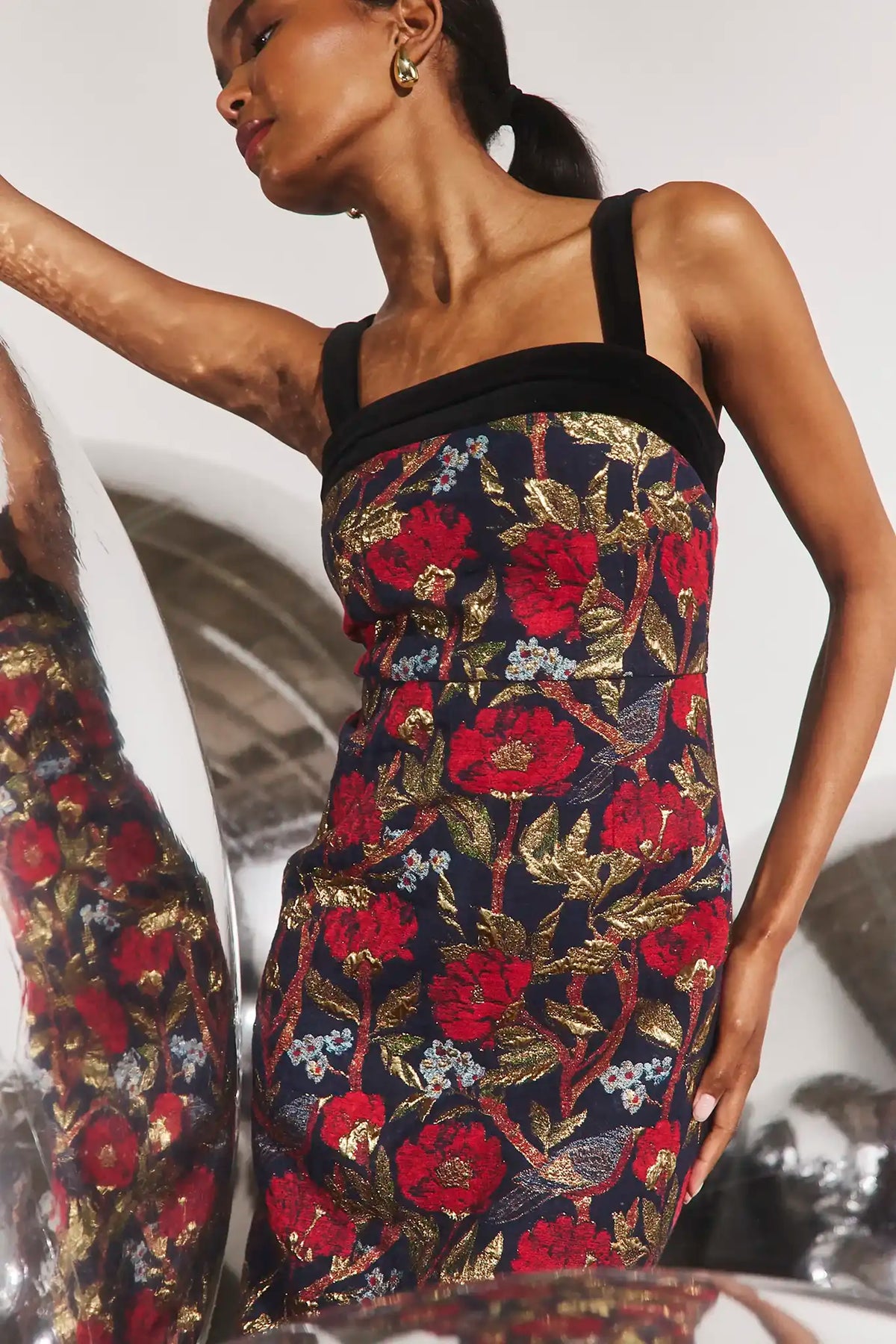 The Gimlet Dress in Palais Floral Gold. 