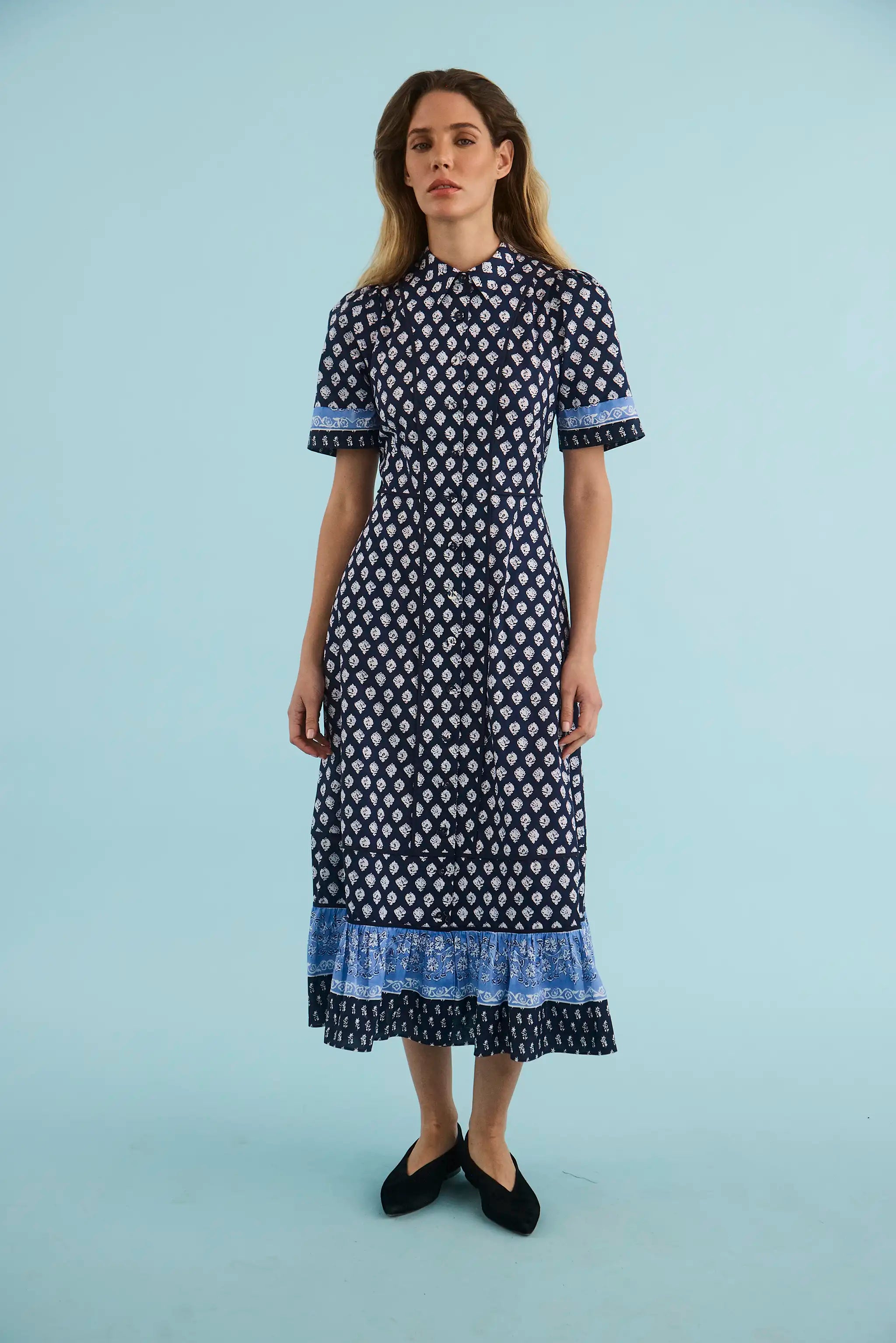 The Greta Dress in Thistle & Vine Blue. 