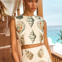 The Royce Top in Somers Shell Cream paired with matching Lynne Skirt.