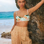 The Bermuda Bikini top paired with Cunningham Pant in Coconut Sand Dot.