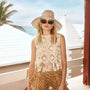 The Astor Top in cream paired with Coconut Sand Dot bikini.