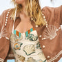 Camp Shirt in Shell and Tell paired with Nevis One Piece in Somers Shell Cream.