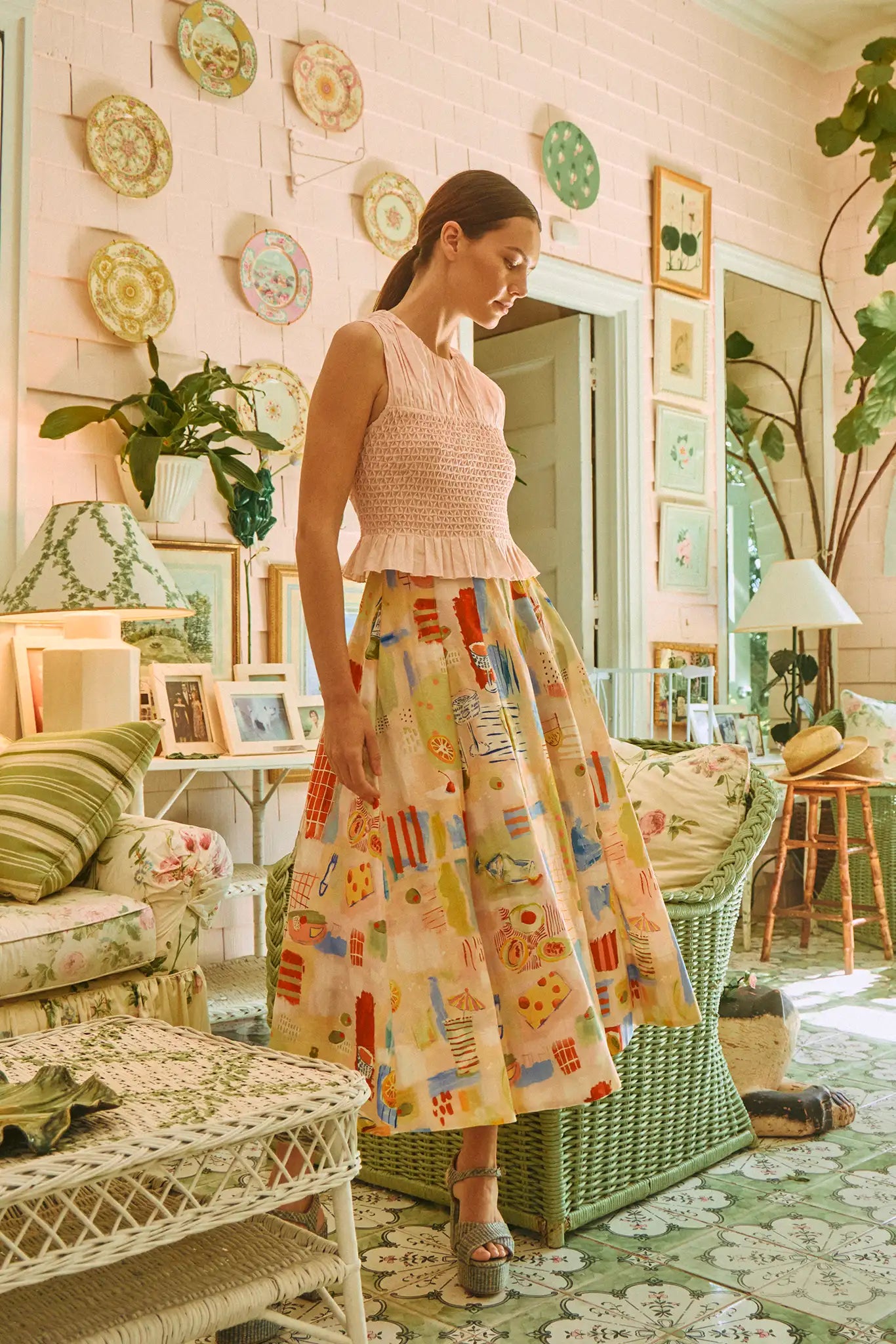 a woman in a dress