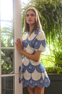 The Harmony Dress in Seabreeze Medallion on model