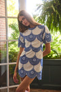 The Harmony Dress in Seabreeze Medallion on model