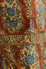 Close up of the Harrison Dress in Amber Glen Brown. 