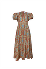 The Harrison Dress in Amber Glen Brown. 