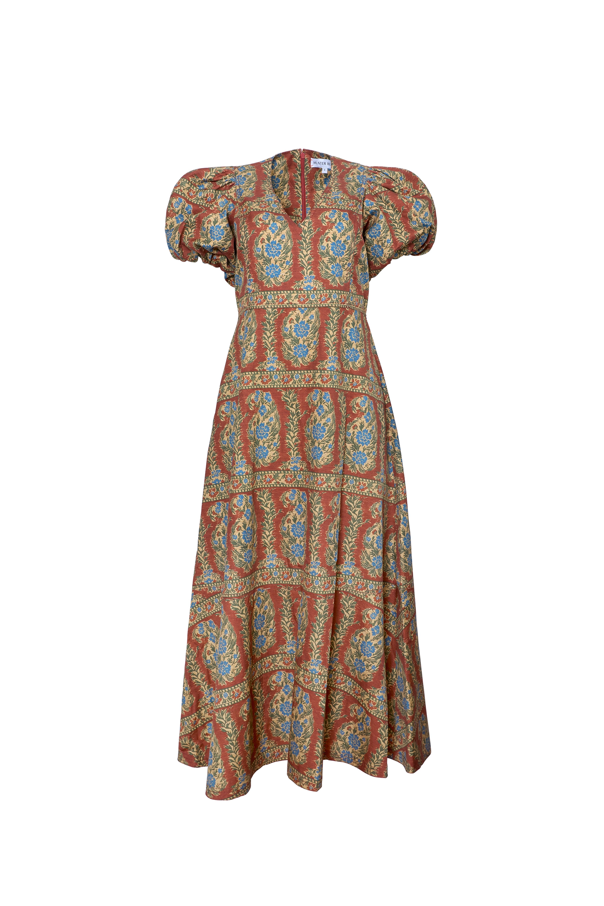 The Harrison Dress in Amber Glen Brown. 