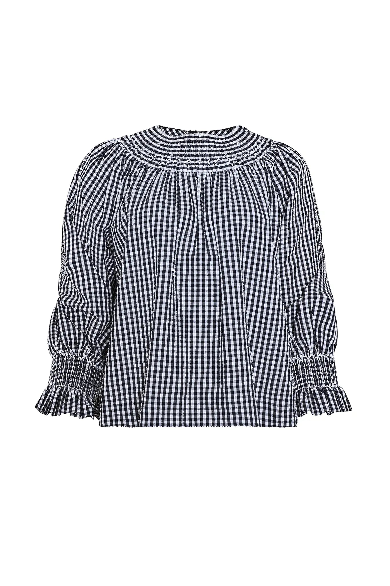 The Hayes Blouse in Black and White Gingham 