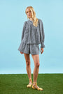 The Hayes Blouse in Black and White Gingham paired with matching Jemma Shorts