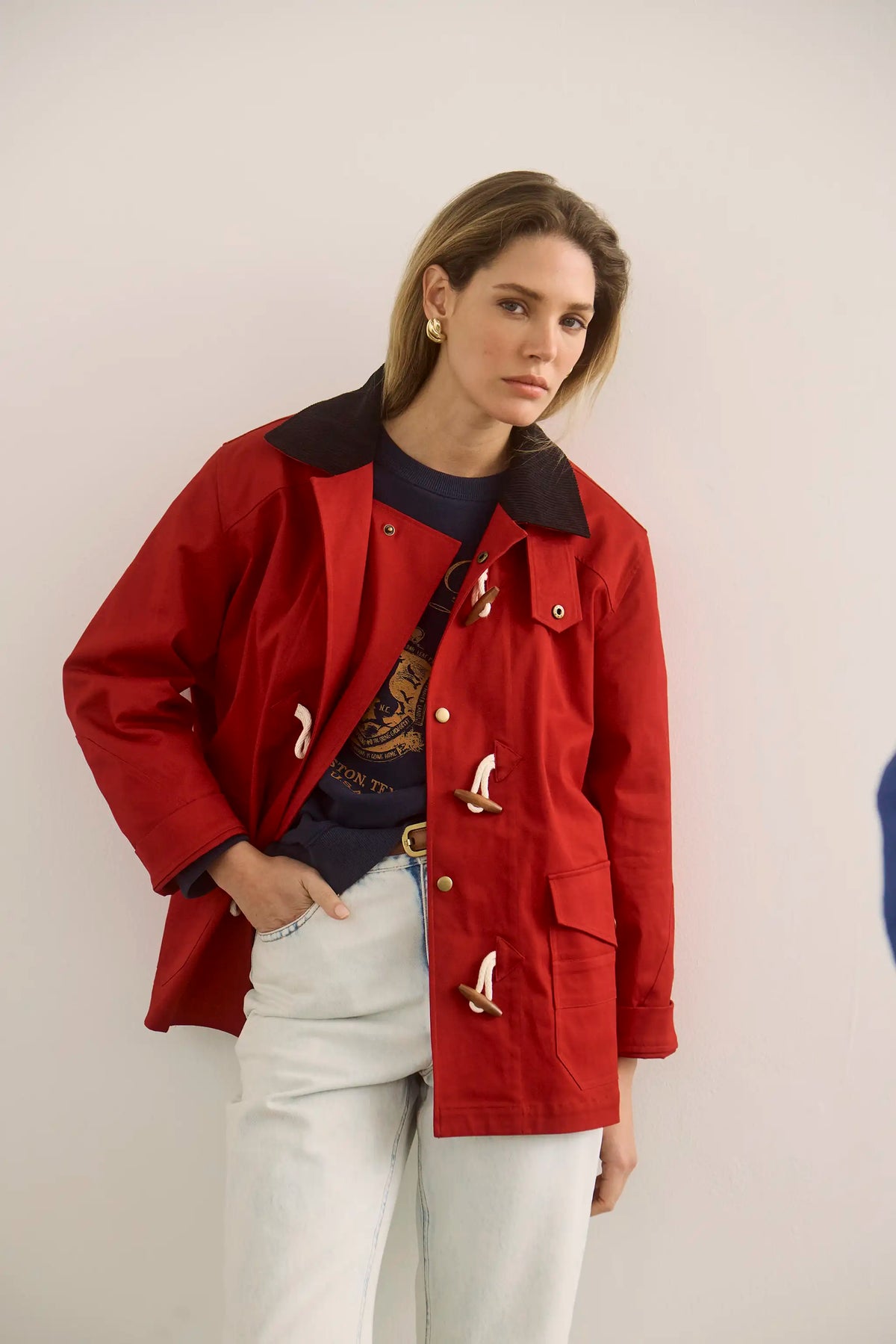 The Keegan Toggle Jacket in Fireside paired with the Wray Pant.