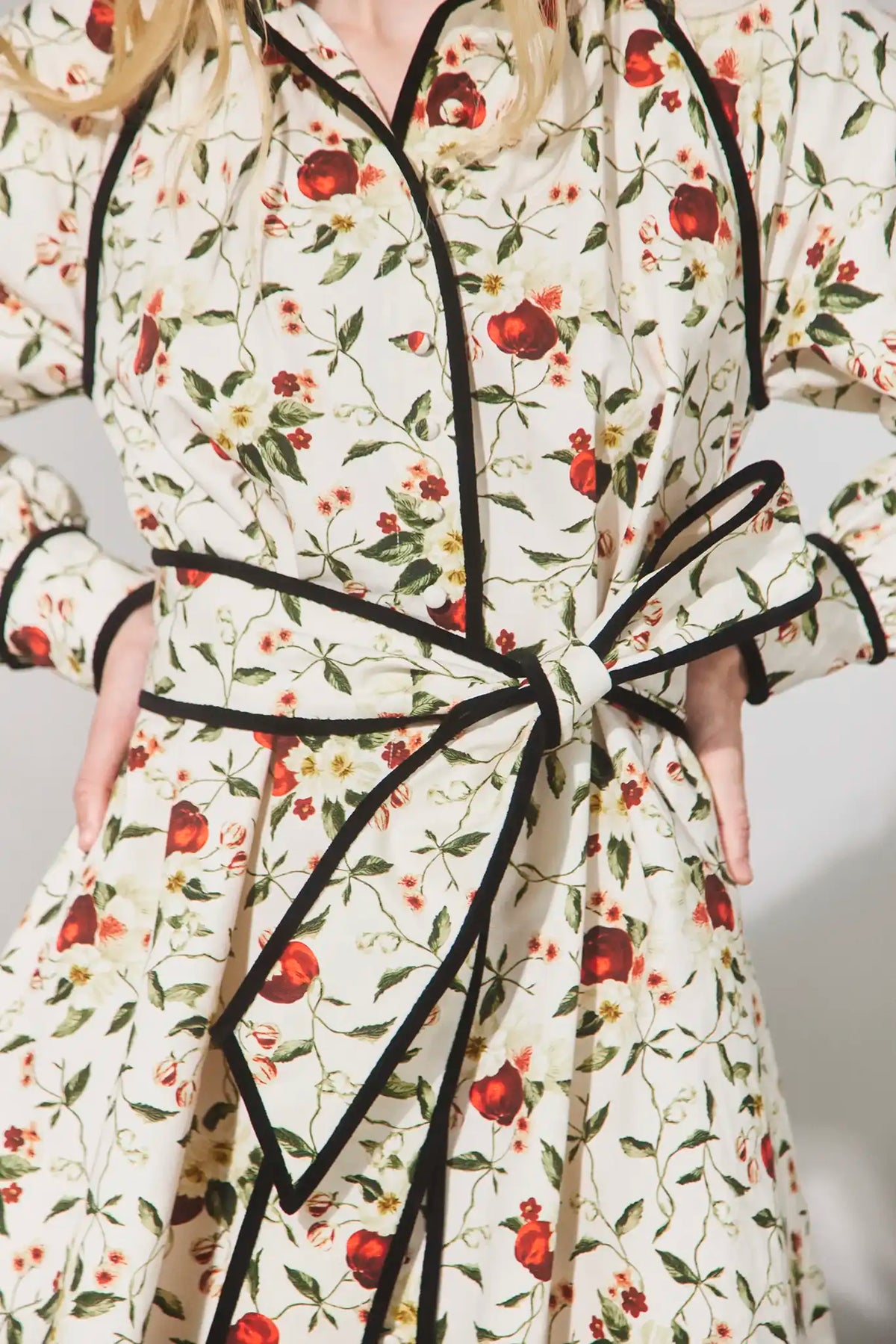 Close up of the Hollis Dress in Camellia Ivory. 