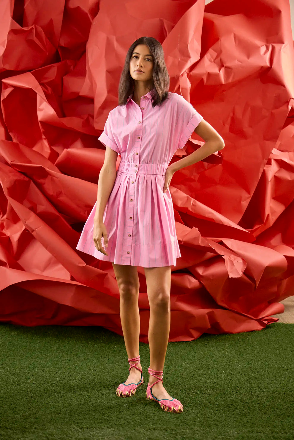 slim fit dress slacks Lemon Stripe Mini Dress – The Pink Box