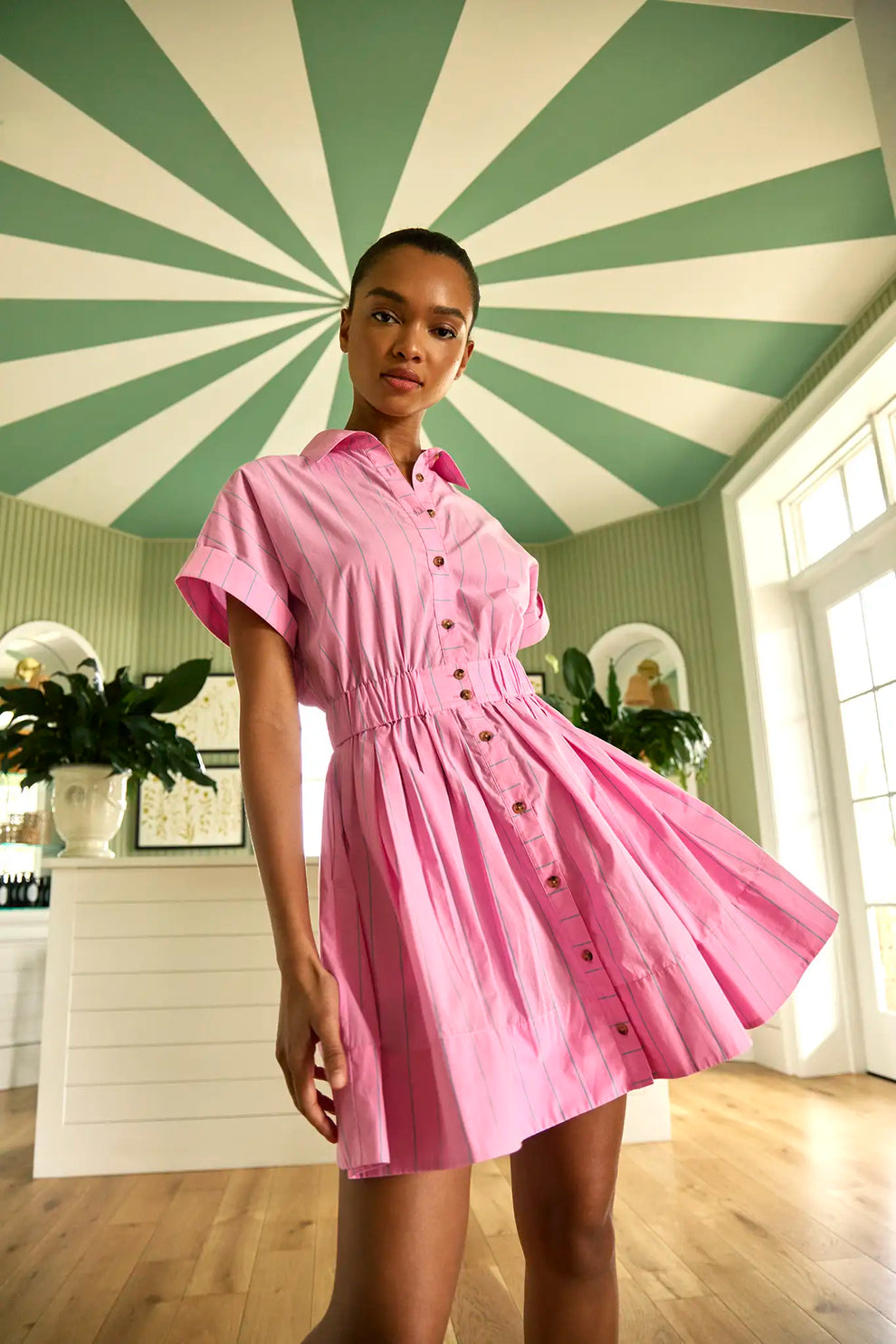 pink button down dress Howard Dress | Everyday Mini Dress
