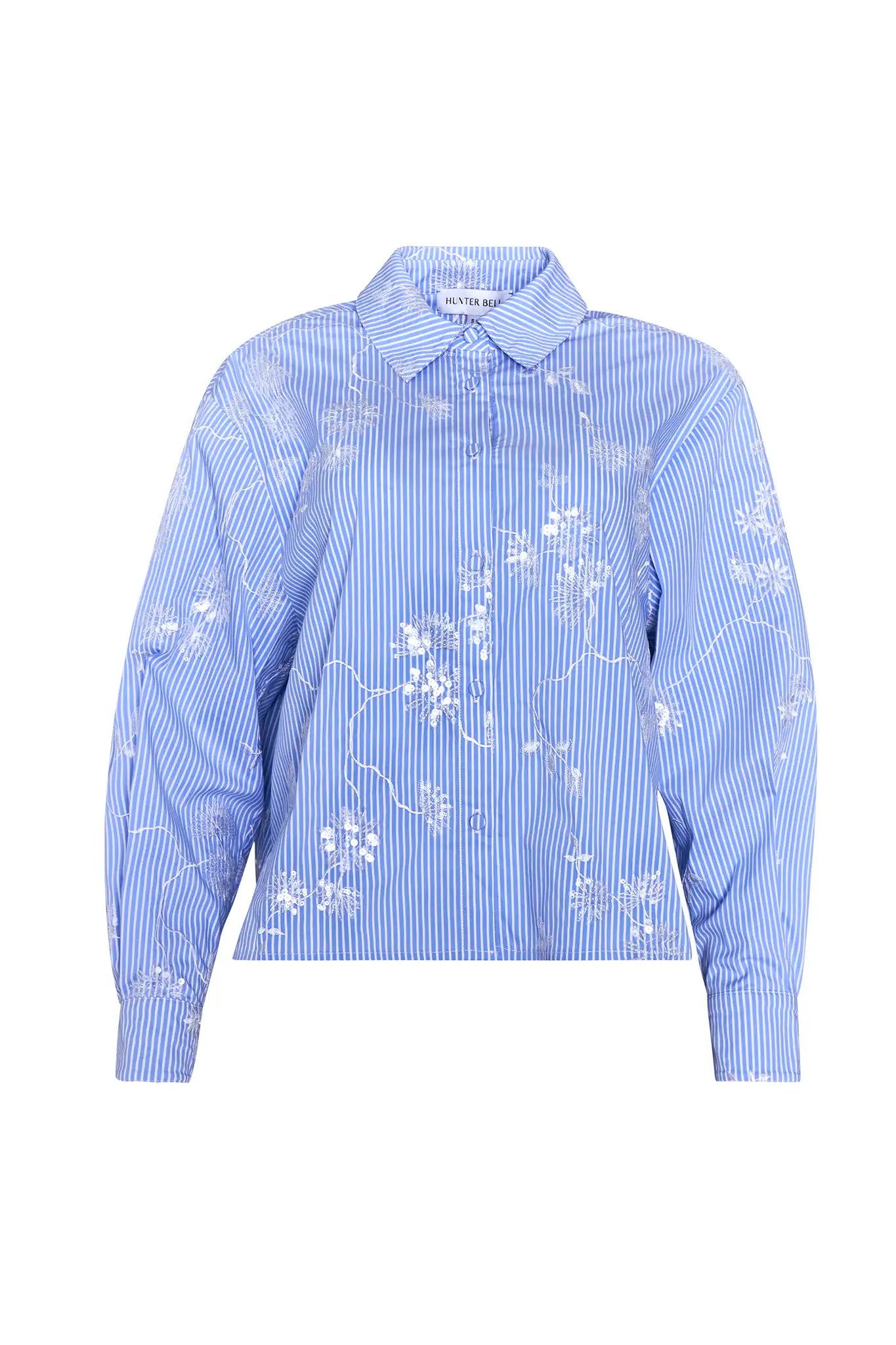 The Hudson Shirt, embroidered striped shirt, in Sullivan Stripe.