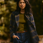 The Huntley Blazer in Stirling Plaid paired with the matching York Trouser and the Lee Top.