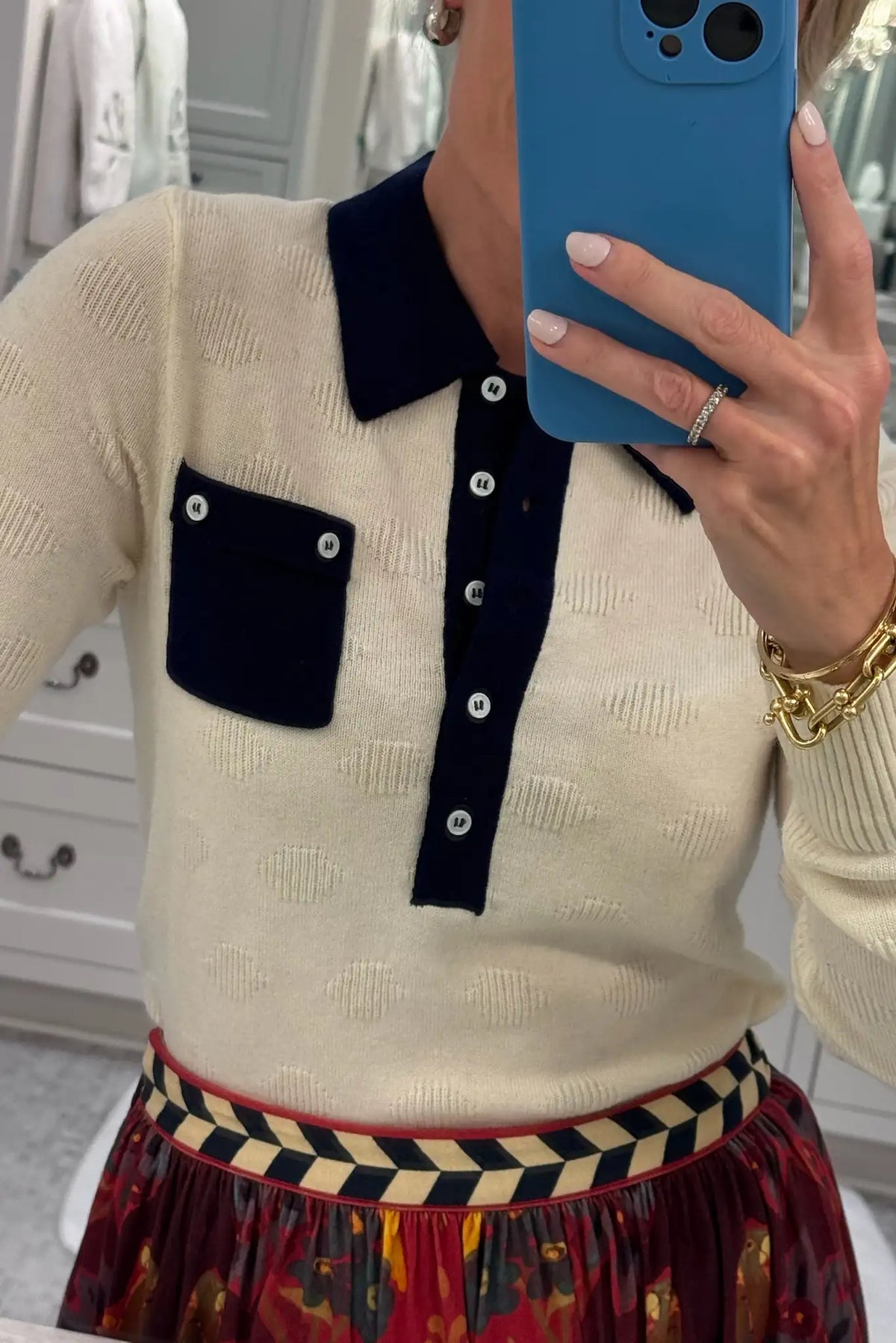Hunter in the Archie Polo and Wimberly Skirt.