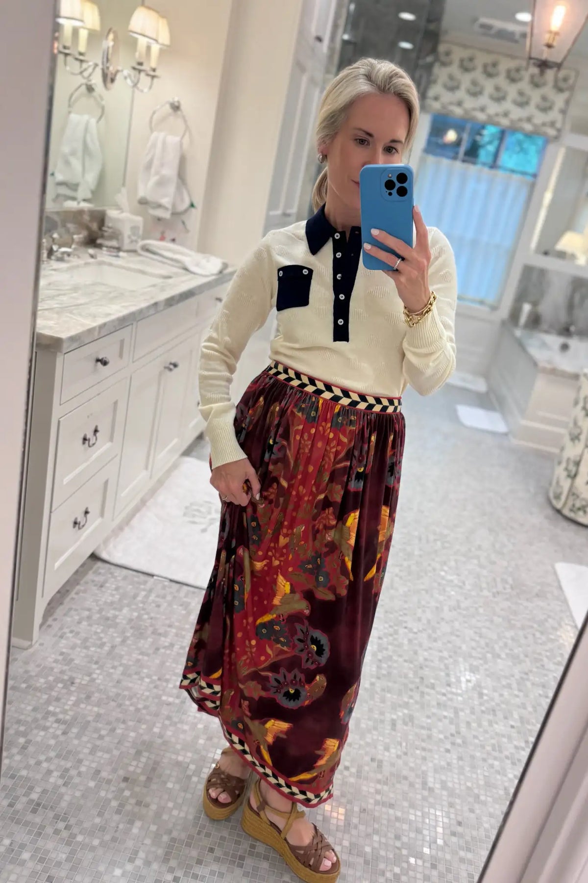 Hunter in the Archie Polo and Wimberly Skirt.