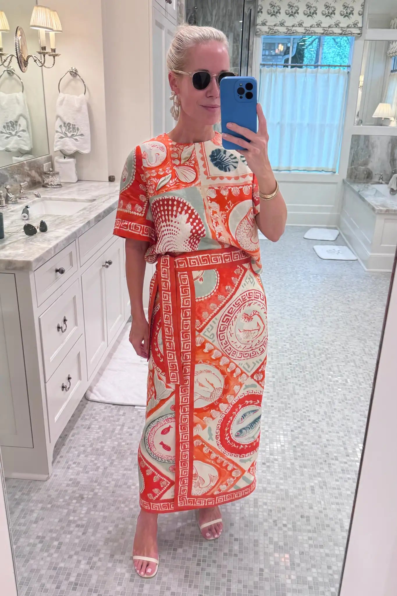 Hunter wearing the Maeve Top and Paloma Wrap Skirt.